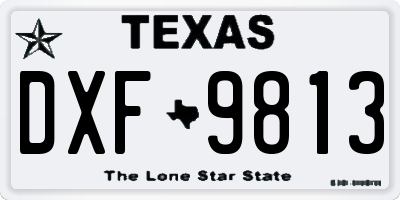 TX license plate DXF9813