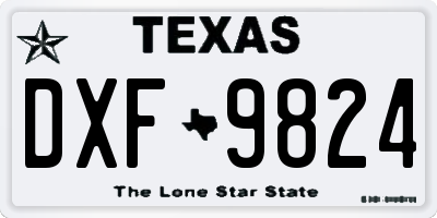 TX license plate DXF9824