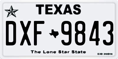 TX license plate DXF9843