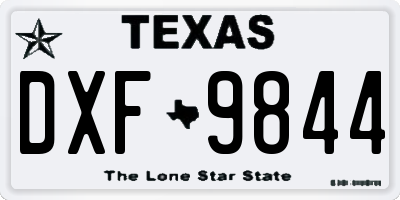 TX license plate DXF9844