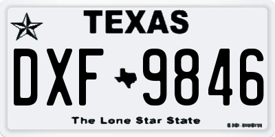 TX license plate DXF9846