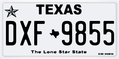 TX license plate DXF9855