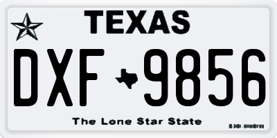 TX license plate DXF9856