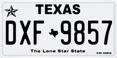 TX license plate DXF9857