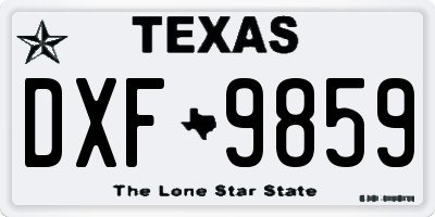 TX license plate DXF9859