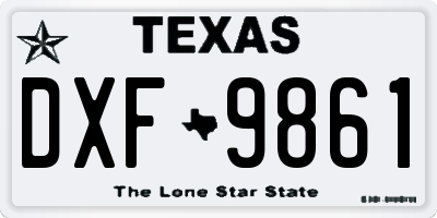 TX license plate DXF9861