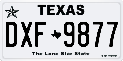 TX license plate DXF9877