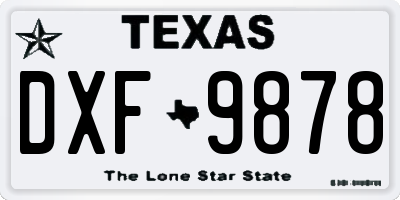 TX license plate DXF9878