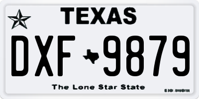 TX license plate DXF9879