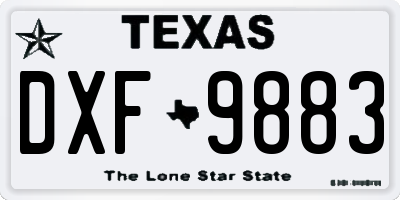 TX license plate DXF9883