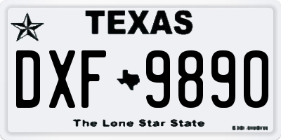TX license plate DXF9890