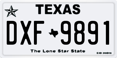 TX license plate DXF9891