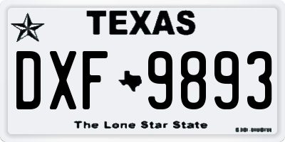 TX license plate DXF9893