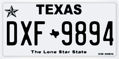 TX license plate DXF9894