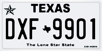 TX license plate DXF9901