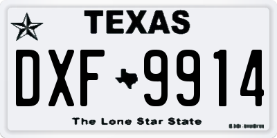 TX license plate DXF9914