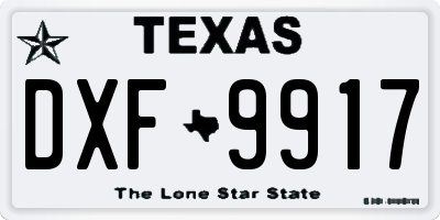 TX license plate DXF9917