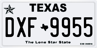 TX license plate DXF9955