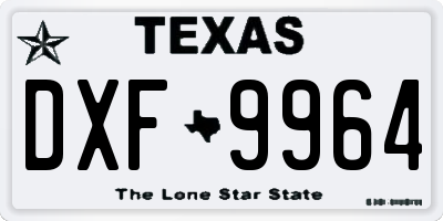 TX license plate DXF9964