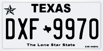 TX license plate DXF9970