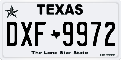 TX license plate DXF9972
