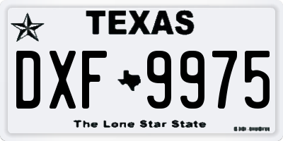 TX license plate DXF9975