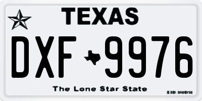 TX license plate DXF9976