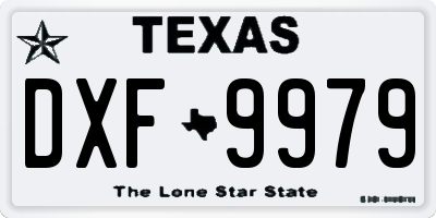 TX license plate DXF9979