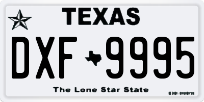 TX license plate DXF9995