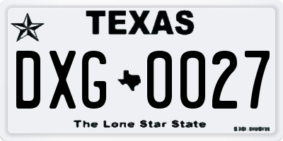 TX license plate DXG0027