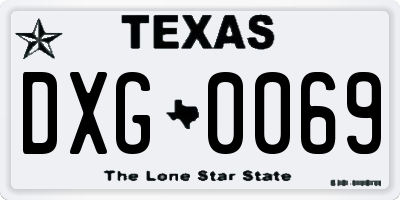 TX license plate DXG0069