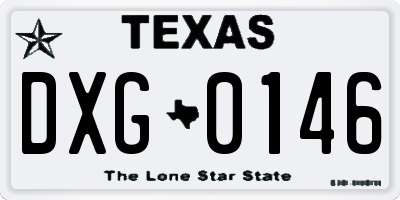 TX license plate DXG0146