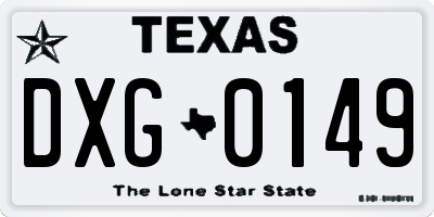 TX license plate DXG0149