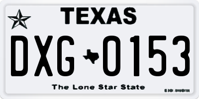 TX license plate DXG0153