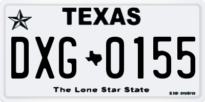 TX license plate DXG0155