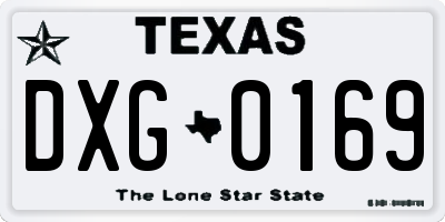 TX license plate DXG0169