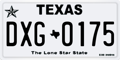 TX license plate DXG0175