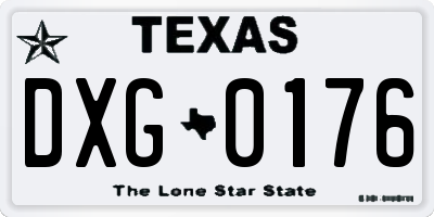 TX license plate DXG0176