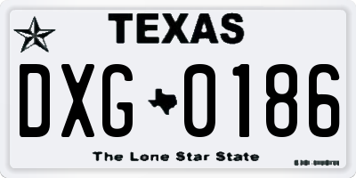TX license plate DXG0186