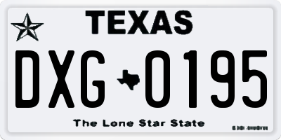 TX license plate DXG0195