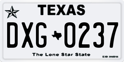TX license plate DXG0237