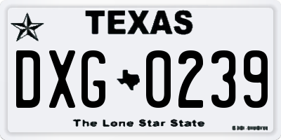 TX license plate DXG0239