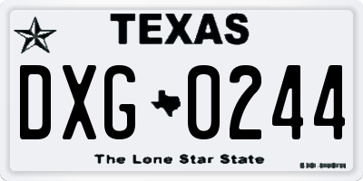 TX license plate DXG0244