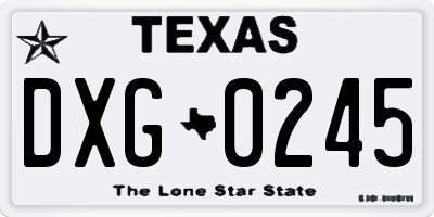 TX license plate DXG0245