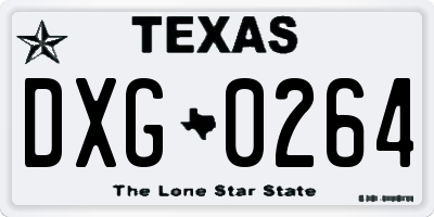 TX license plate DXG0264