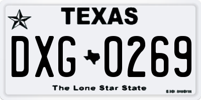 TX license plate DXG0269