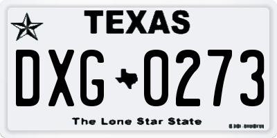 TX license plate DXG0273