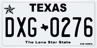 TX license plate DXG0276