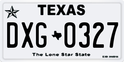 TX license plate DXG0327