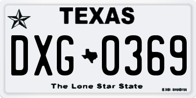 TX license plate DXG0369